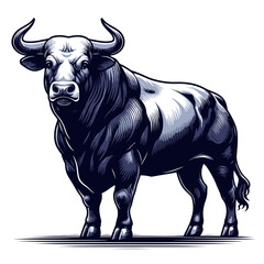 Bull vector and illustrations.