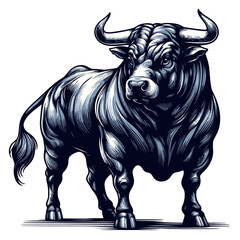 Bull vector and illustrations.