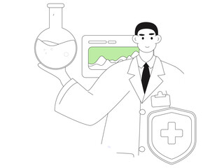 Medical characters fighting the epidemic flat vector concept operation hand drawn illustration
