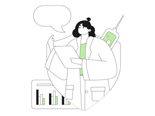 Medical characters fighting the epidemic flat vector concept operation hand drawn illustration
