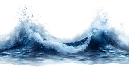 Ocean wave background element, isolated on white background