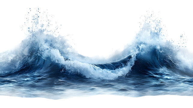 Ocean wave background element, isolated on white background