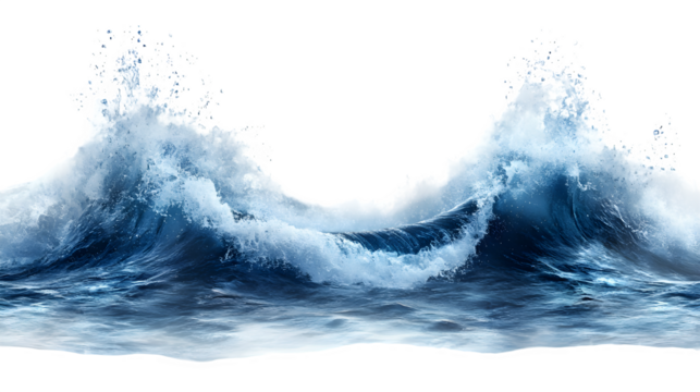 Ocean wave background element, isolated on white background