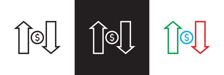 Volatility Icon.  Vector for websites, mobile interfaces, presentations, banner, visual branding etc. Vector illustration. isolated on white and black background. EPS 10