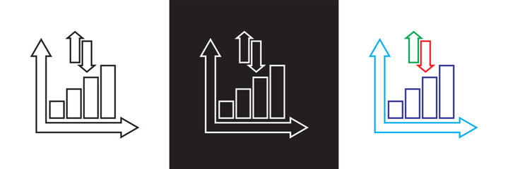 Volatility Icon.  Vector for websites, mobile interfaces, presentations, banner, visual branding etc. Vector illustration. isolated on white and black background. EPS 10