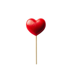 Red heart shaped lollipop