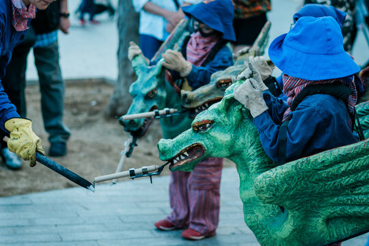 Correfoc&rsquo;s Fiery Dance: A Dragon Breathing Fireworks in a Traditional Catalan Festival