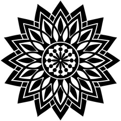 black and white mandala