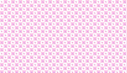 Seamless pattern with pink and purple magnifying glasses on checkered background