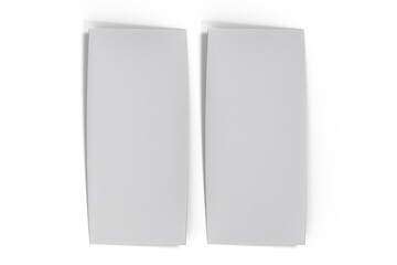 Realistic Dl Flyer Blank Mockup template isolated on background. Empty 3d landscape paper template for flyer, wedding invitation, postcard, gift card, note cards, voucher, greeting card, brochure