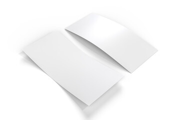 Realistic Dl Flyer Blank Mockup template isolated on background. Empty 3d landscape paper template for flyer, wedding invitation, postcard, gift card, note cards, voucher, greeting card, brochure