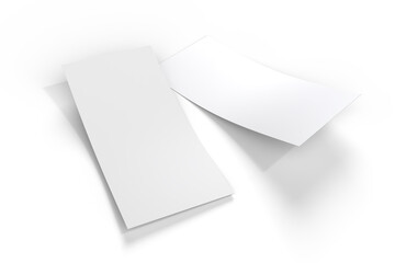 Realistic Dl Flyer Blank Mockup template isolated on background. Empty 3d landscape paper template for flyer, wedding invitation, postcard, gift card, note cards, voucher, greeting card, brochure