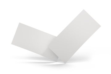 Realistic Dl Flyer Blank Mockup template isolated on background. Empty 3d landscape paper template for flyer, wedding invitation, postcard, gift card, note cards, voucher, greeting card, brochure