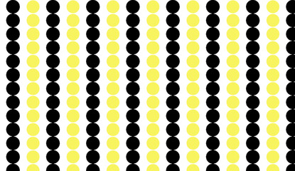 Black and Yellow Dots Creating Vertical Stripes on White Background