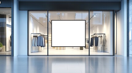Storefront mockup blank poster retail shop window display advertisement signage marketing template