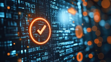 Business checklist and quality certification document audit concept for technology and management.  