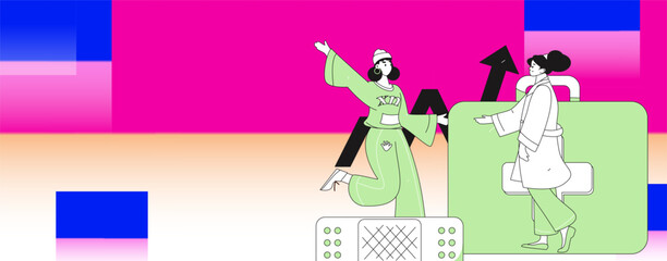 Medical characters fighting the epidemic flat vector concept operation hand drawn illustration
