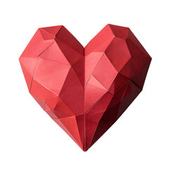  Red polygonal paper heart
