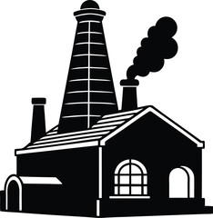 Traditional Brick Kiln in Black | Industrial Silhouette Vector for Print & Digital Crafts