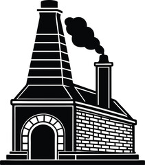 Traditional Brick Kiln in Black | Industrial Silhouette Vector for Print & Digital Crafts