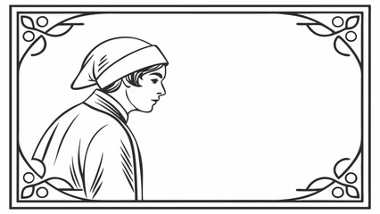 vector illustration of an old woman