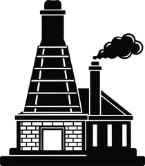Traditional Brick Kiln in Black | Industrial Silhouette Vector for Print & Digital Crafts