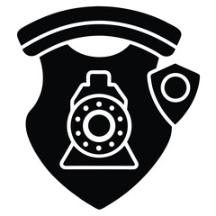 isolated police phone with gps on white background