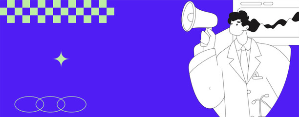 Medical characters fighting the epidemic flat vector concept operation hand drawn illustration
