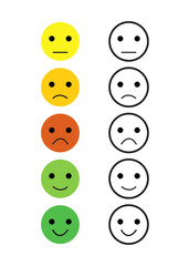 Emoticon icons in flat style stock illustration
