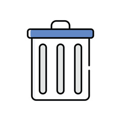 Metal Trash Can Vector icon
