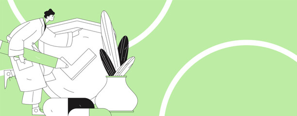 Medical characters fighting the epidemic flat vector concept operation hand drawn illustration
