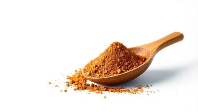 cocoa powder in a wooden spoon
