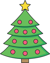 Obraz premium Glowing Christmas Tree vector art illustration.