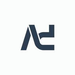 Flat Vector letter ad Logo Design Template