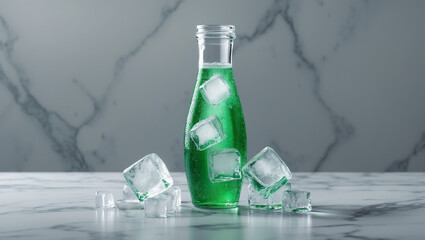 Refreshing Green Soda with Ice
