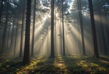 Naklejka premium morning in the forest