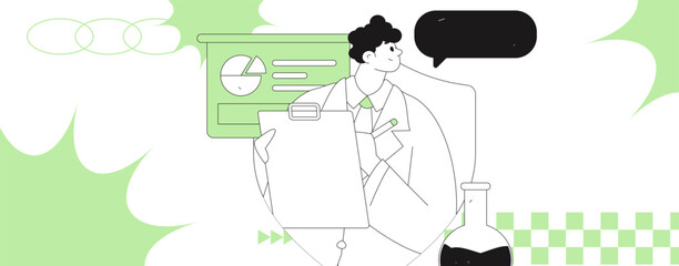 Medical characters fighting the epidemic flat vector concept operation hand drawn illustration
