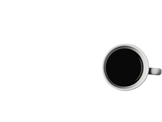 Overhead Shot of a Mug Filled with Dark Coffee Against a Black Background Simple Minimalist Coffee Photography