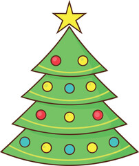  Glowing Christmas Tree vector art illustration.