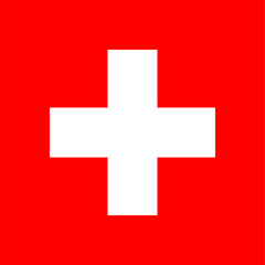 Fototapeta premium The flag of Switzerland, with accurate proportions and colors. Vector image.