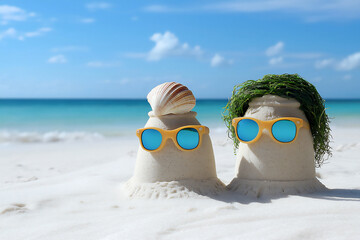 sandcastles sunglasses anthropomorphic