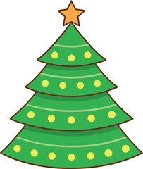  Glowing Christmas Tree vector art illustration.