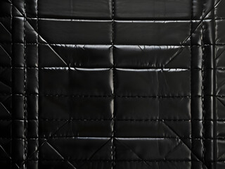 Naklejka premium Abstract Quilted Pattern: A close-up shot of a glossy, dark-colored quilted pattern, the design exhibiting geometric precision. A showcase of texture and depth.
