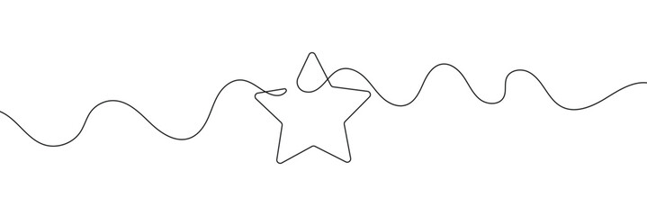 Star icon line continuous drawing vector. One line star icon vector background. Star icon. Continuous outline of a star icon .