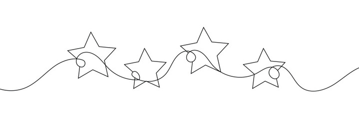 Star icon line continuous drawing vector. One line star icon vector background. Star icon. Continuous outline of a star icon .