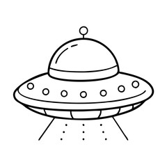 alien spaceship ufo icon, alien spaceship ufo line art - simple line art of alien spaceship ufo, perfect for alien spaceship ufo logos and icons