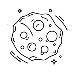asteroid icon, asteroid line art - simple line art of asteroid, perfect for asteroid logos and icons