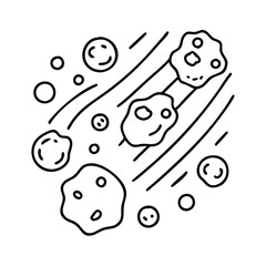 asteroid belt icon, asteroid belt line art - simple line art of asteroid belt, perfect for asteroid belt logos and icons