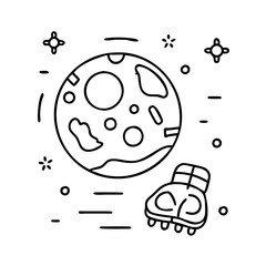 astronaut footstep on moon icon, astronaut footstep on moon line art - simple line art of astronaut footstep on moon, perfect for astronaut footstep on moon logos and icons
