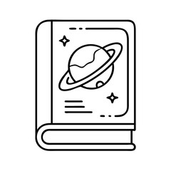 astronomy book icon, astronomy book line art - simple line art of astronomy book, perfect for astronomy book logos and icons